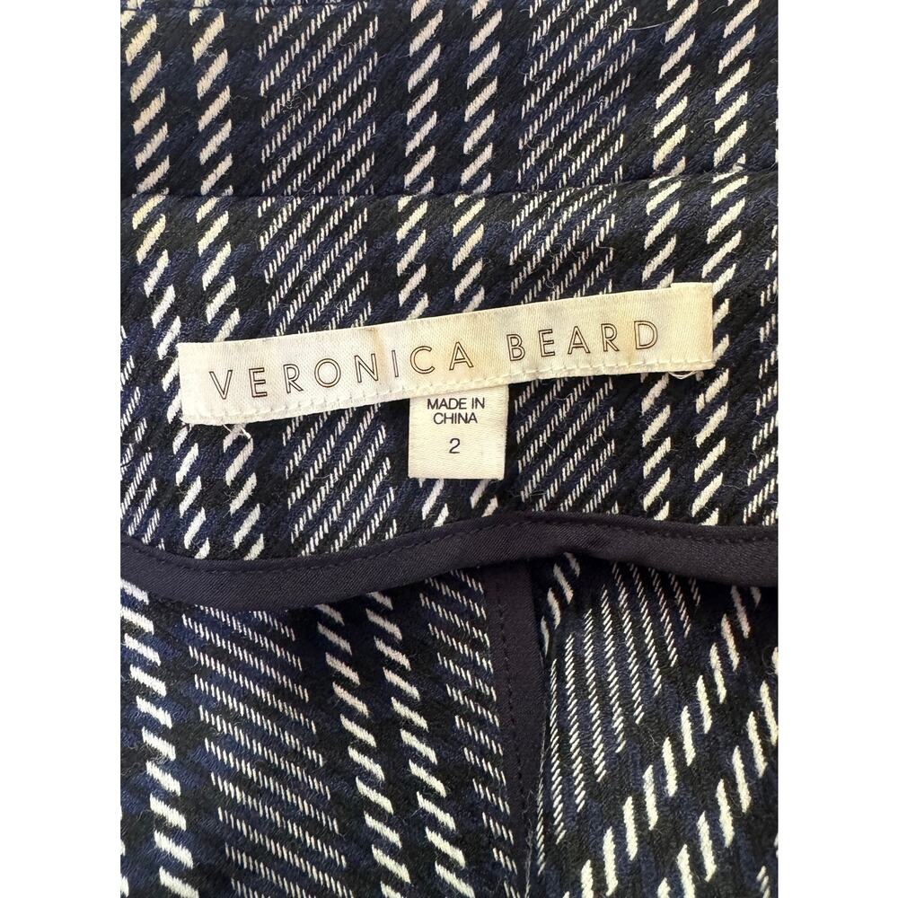 VERONICA BEARD Asymmetrical Striped Moto Jacket Blazer Zipper Size 2 - Picture 5 of 6